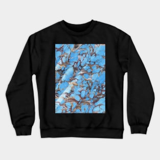 Blue Marbled Paper Crewneck Sweatshirt